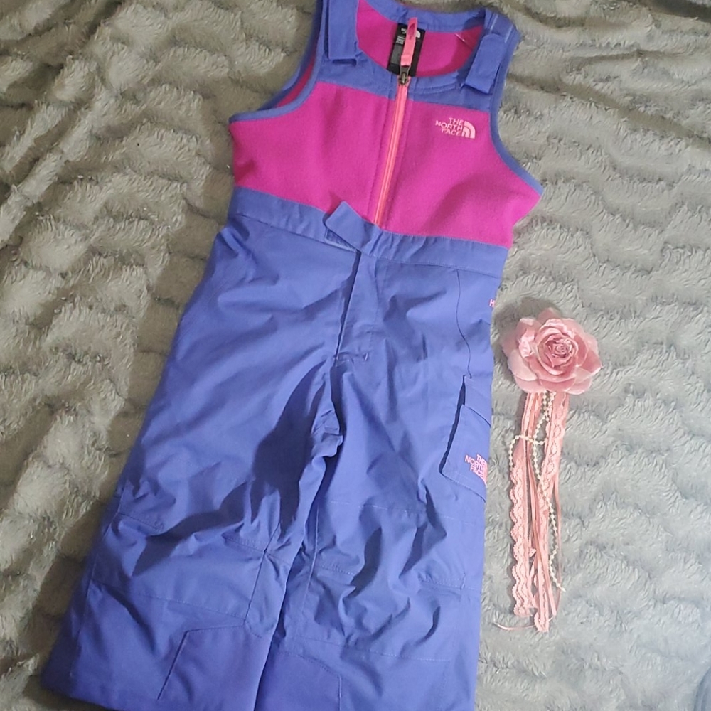 The North Face Girls Pink and Purple Snow Bib